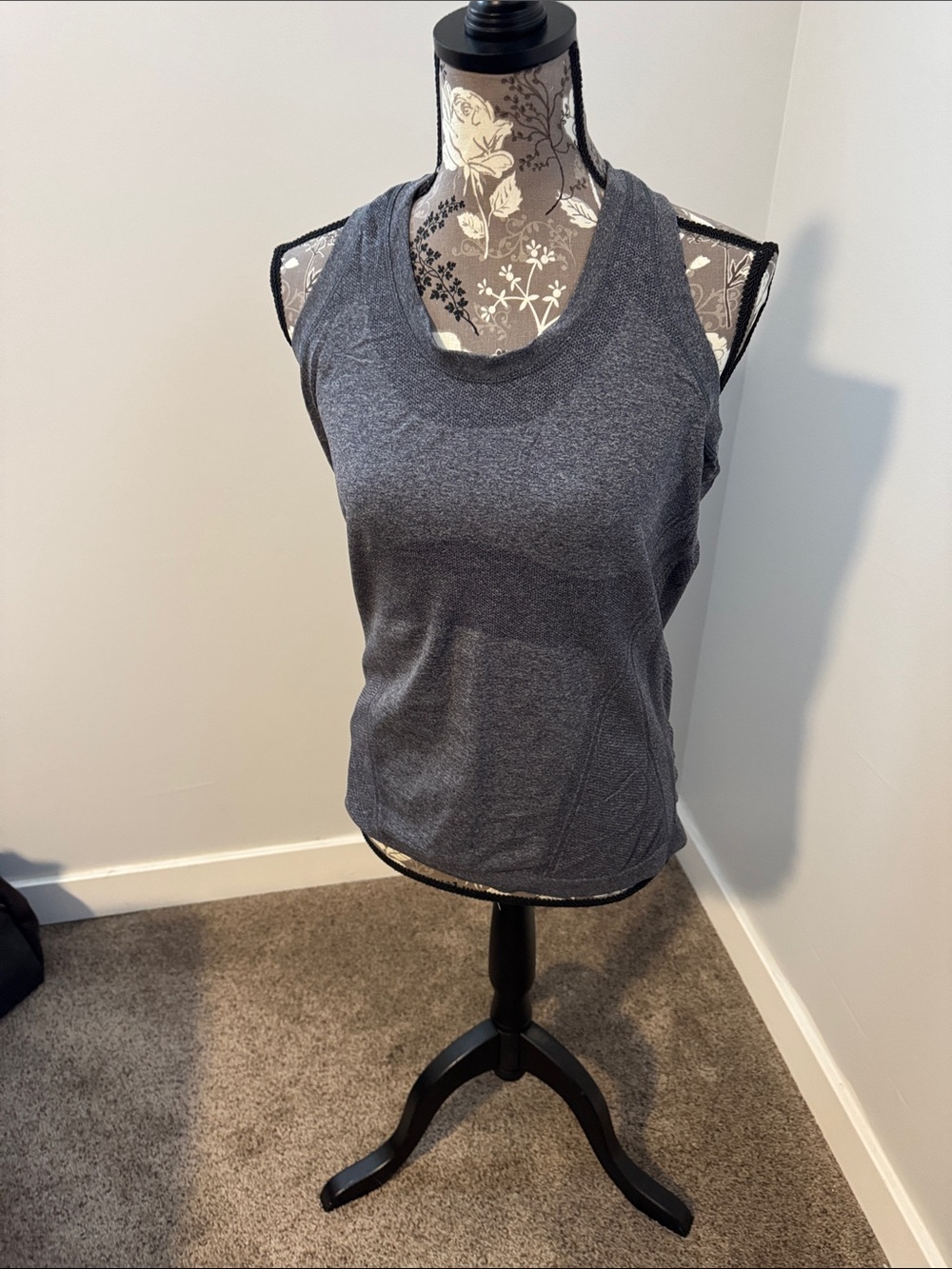 Athleta Heather Charcoal Gray Racerback Tank